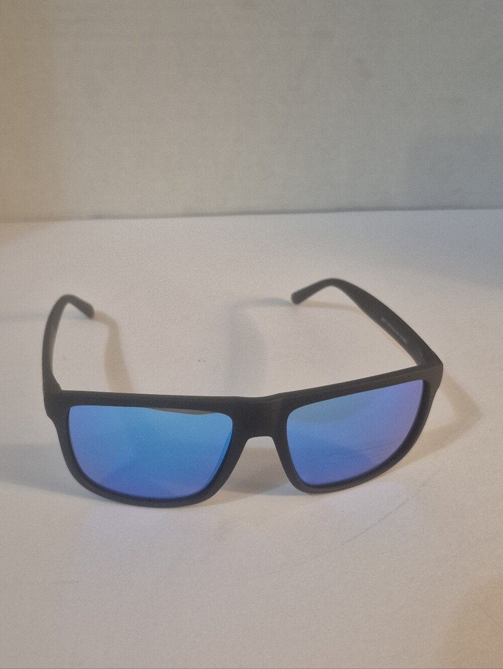 Men's Black Frame Sunglasses with Blue Mirrored Lenses